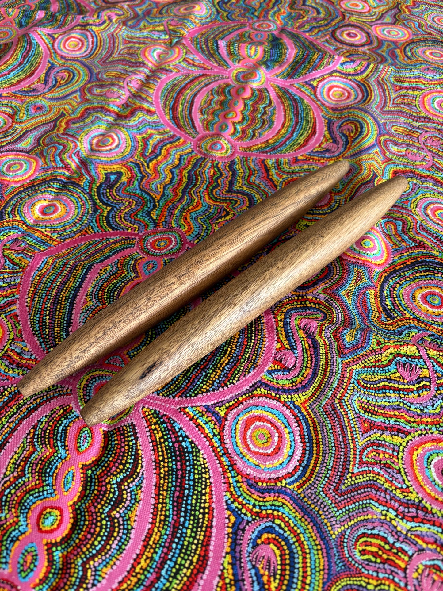 Clap Sticks - Hand Crafted by Clarence Wyles (Large Round Design)