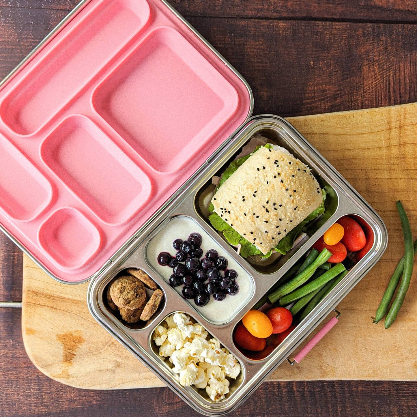 Bento Box 5 - Stainless Steel - Leak Proof: Blueberry