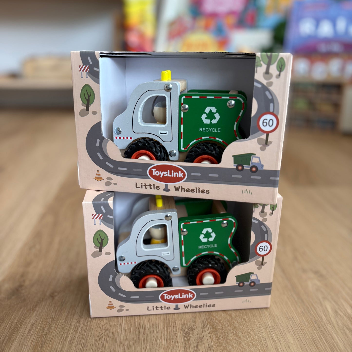 Wooden Rubbish Truck Toy for Kids