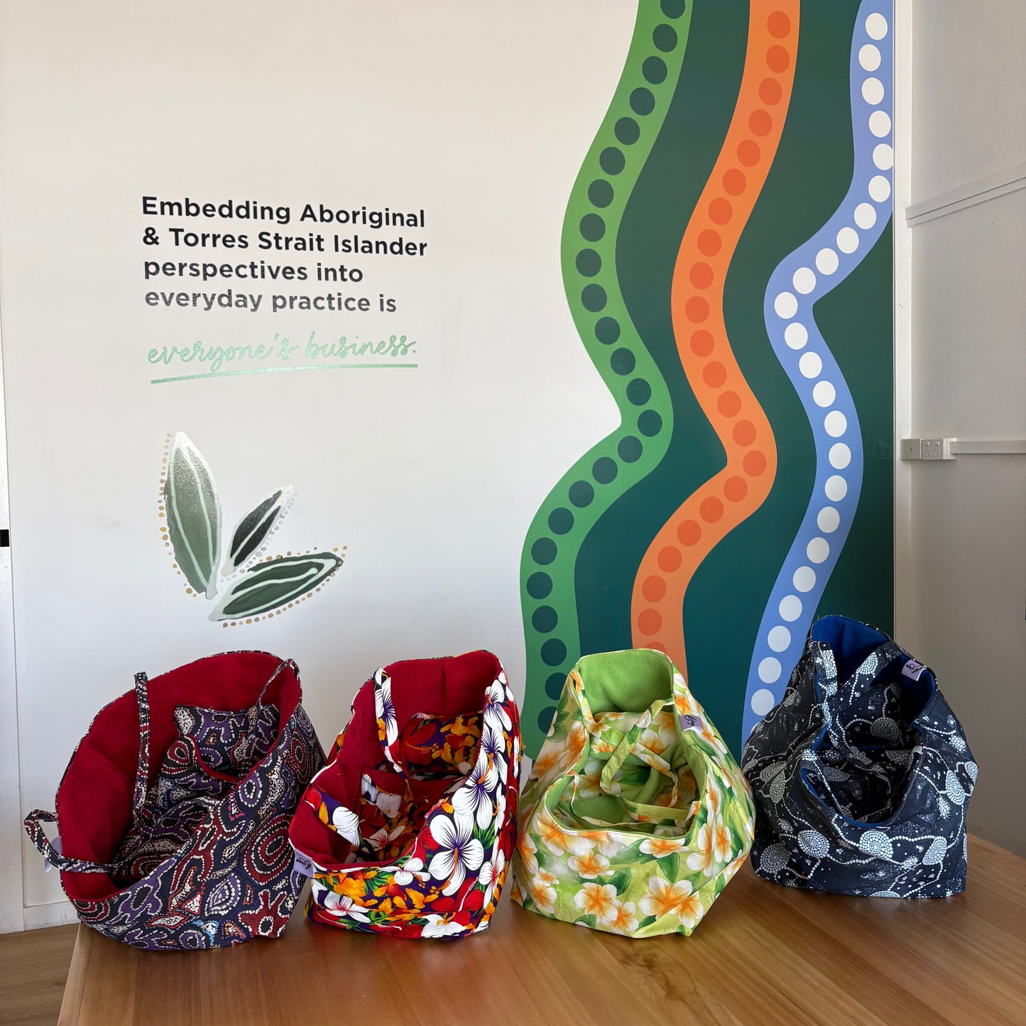 Carry Bag Set (Green Floral)