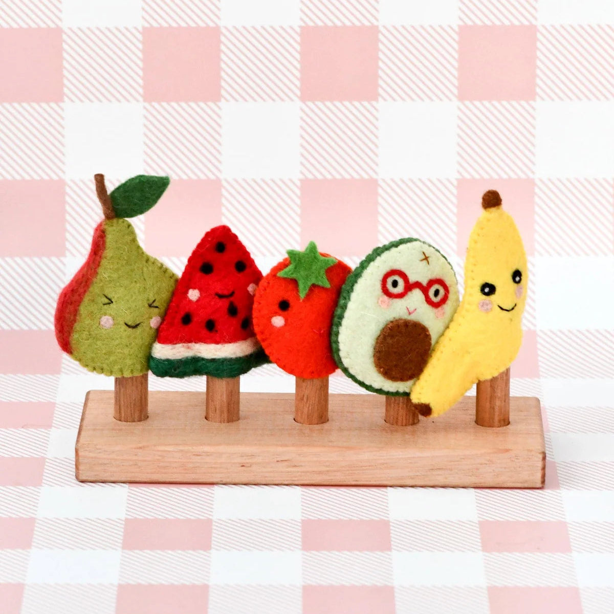 Felt Fruits Finger Puppets Set