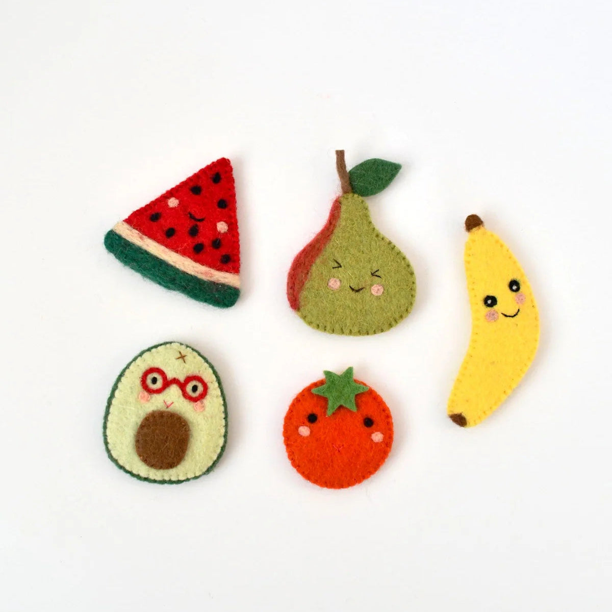 Felt Fruits Finger Puppets Set
