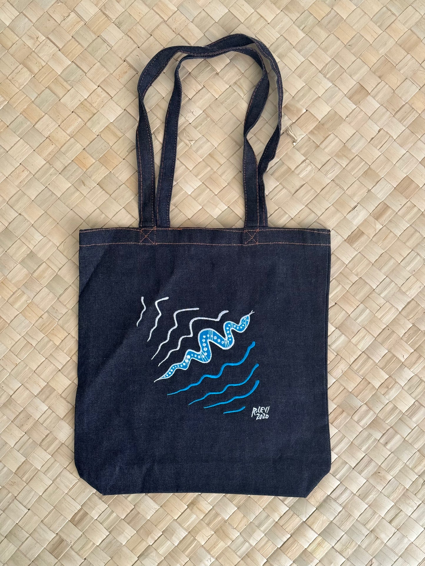 Denim bag with Image (Cockatoo left only)