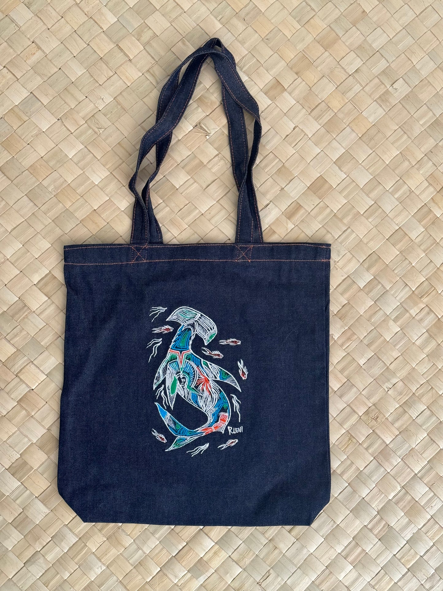 Denim bag with Image (Cockatoo left only)