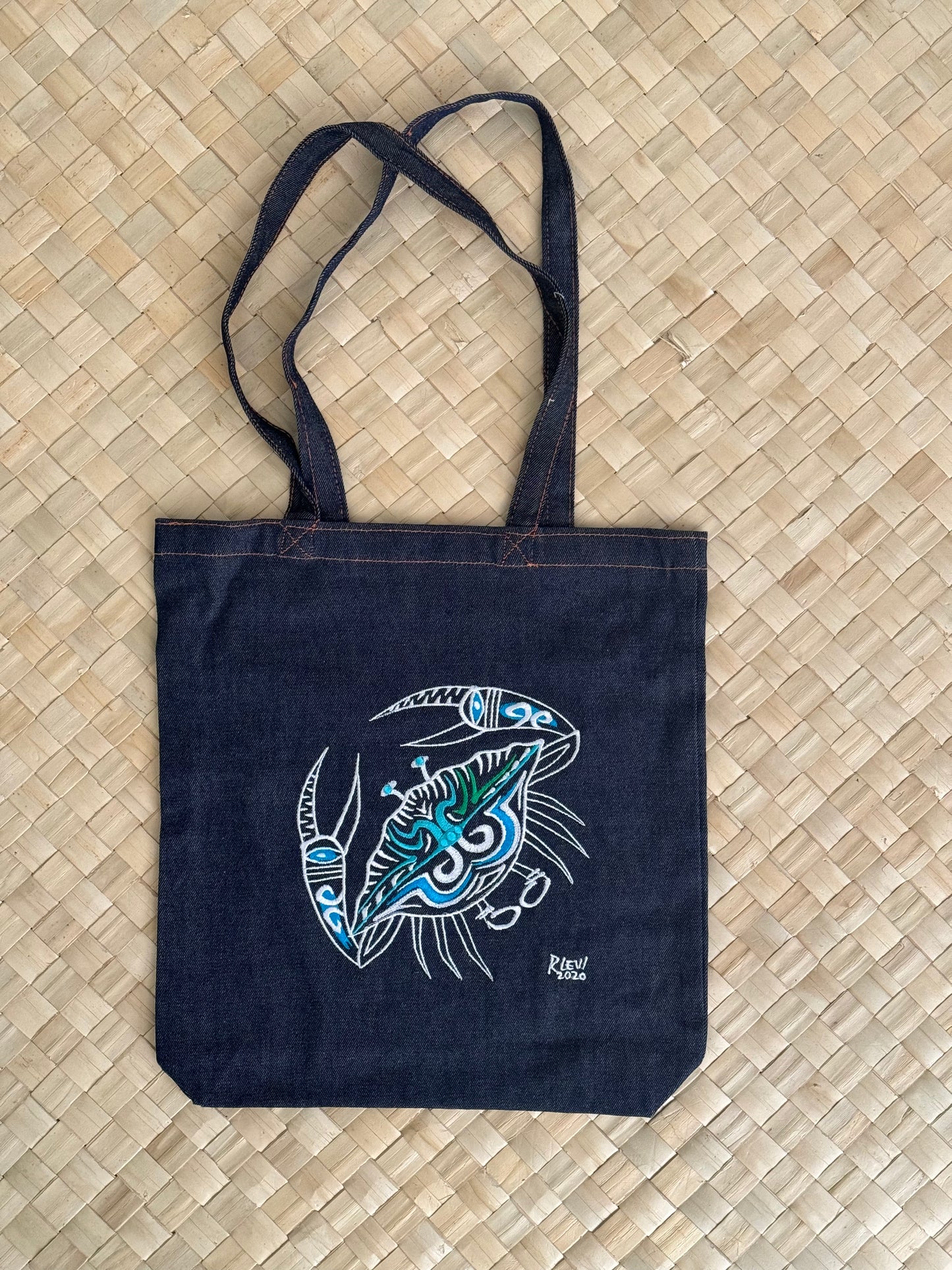 Denim bag with Image (Cockatoo left only)