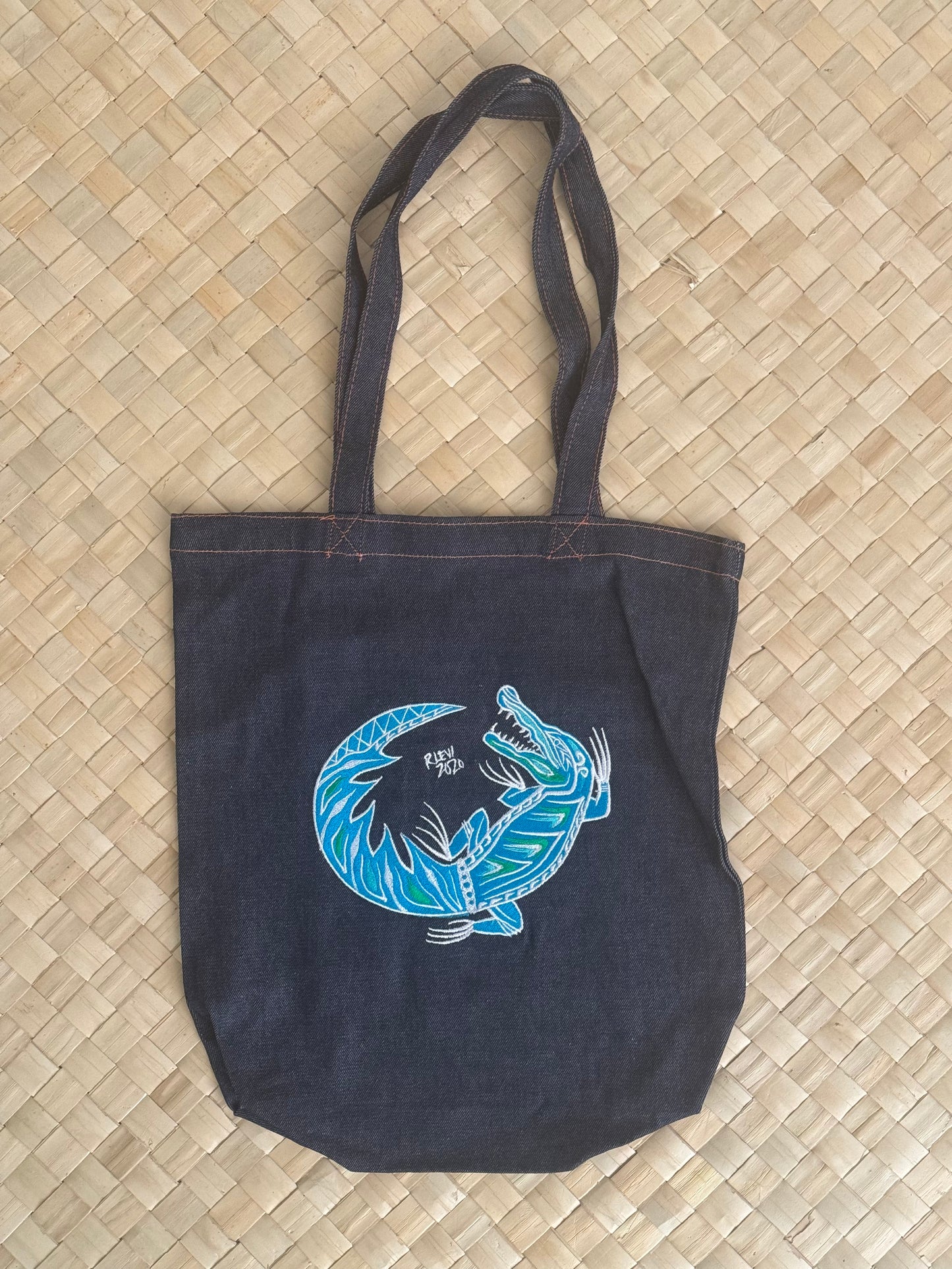 Denim bag with Image (Cockatoo left only)