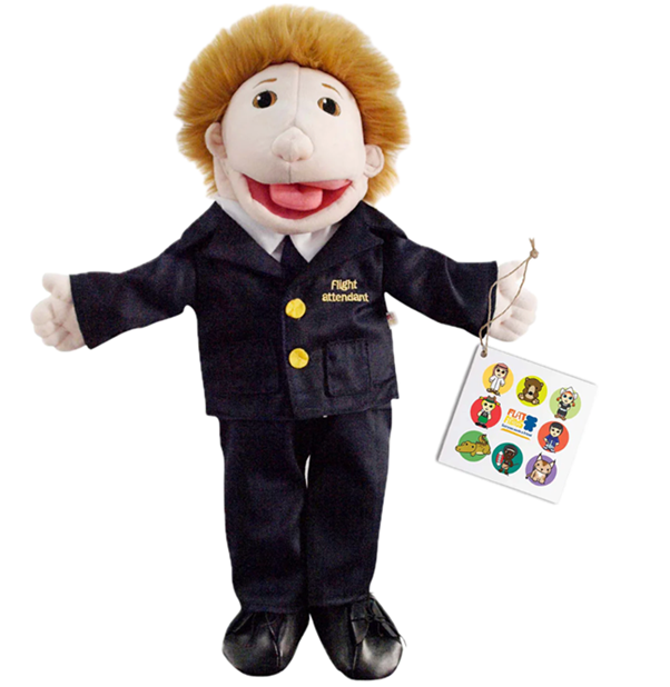 Xavier - Flight Attendant Hand Puppet (Cultural Edition) (Copy)