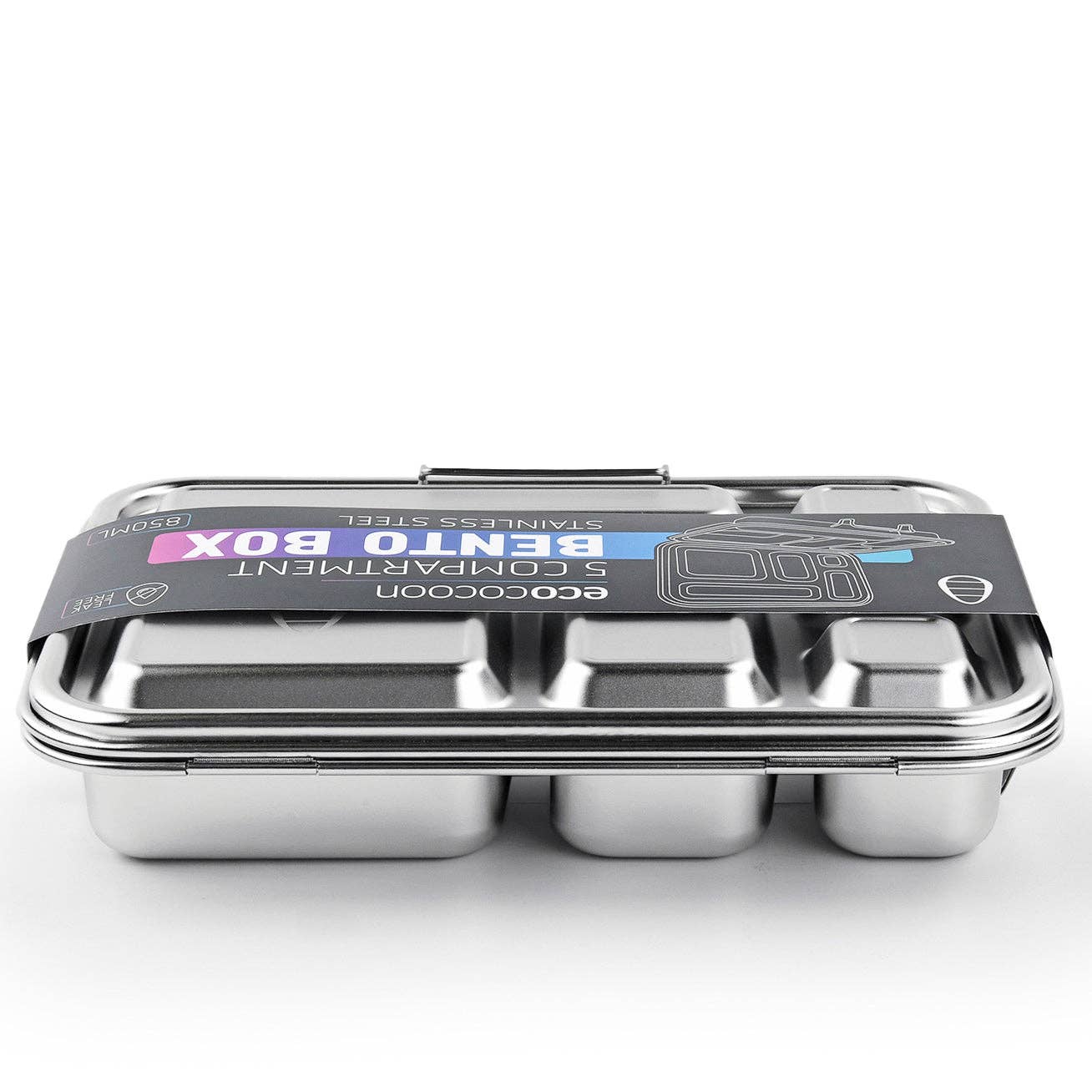 Bento Box 5 - Stainless Steel - Leak Proof: Blueberry