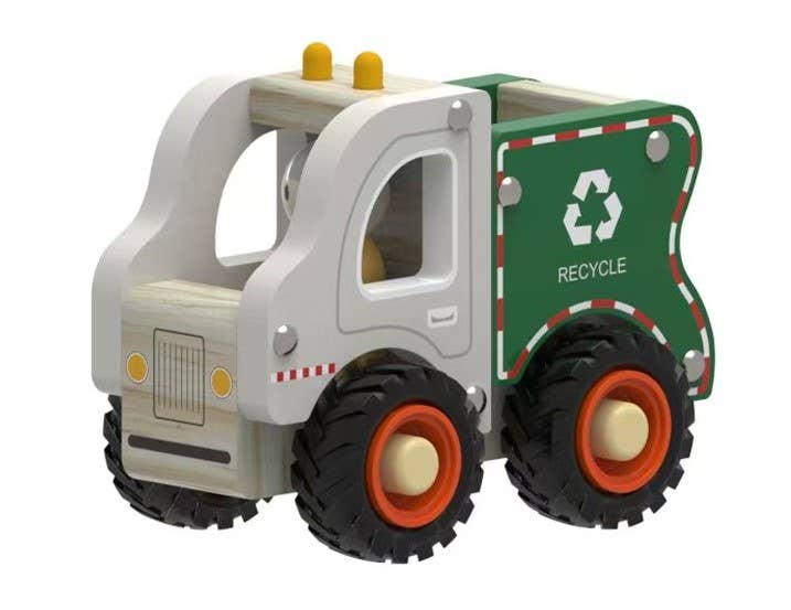 Wooden Rubbish Truck Toy for Kids