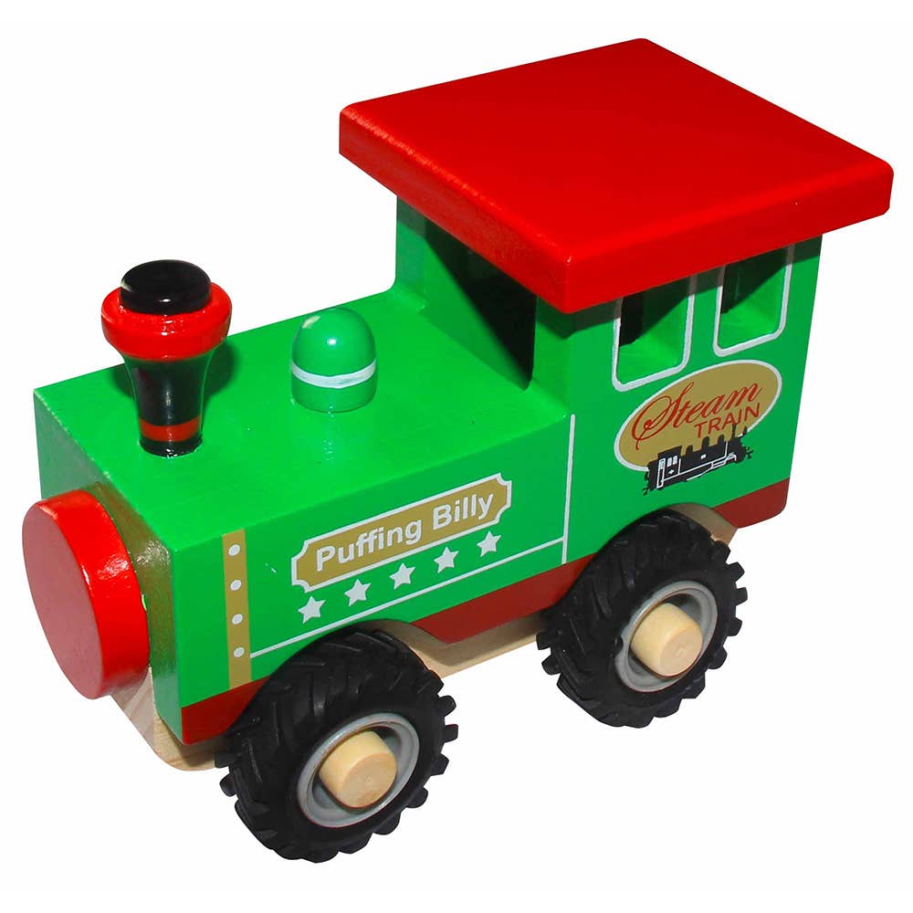 Puffing Billy Green Wooden Train for Kids