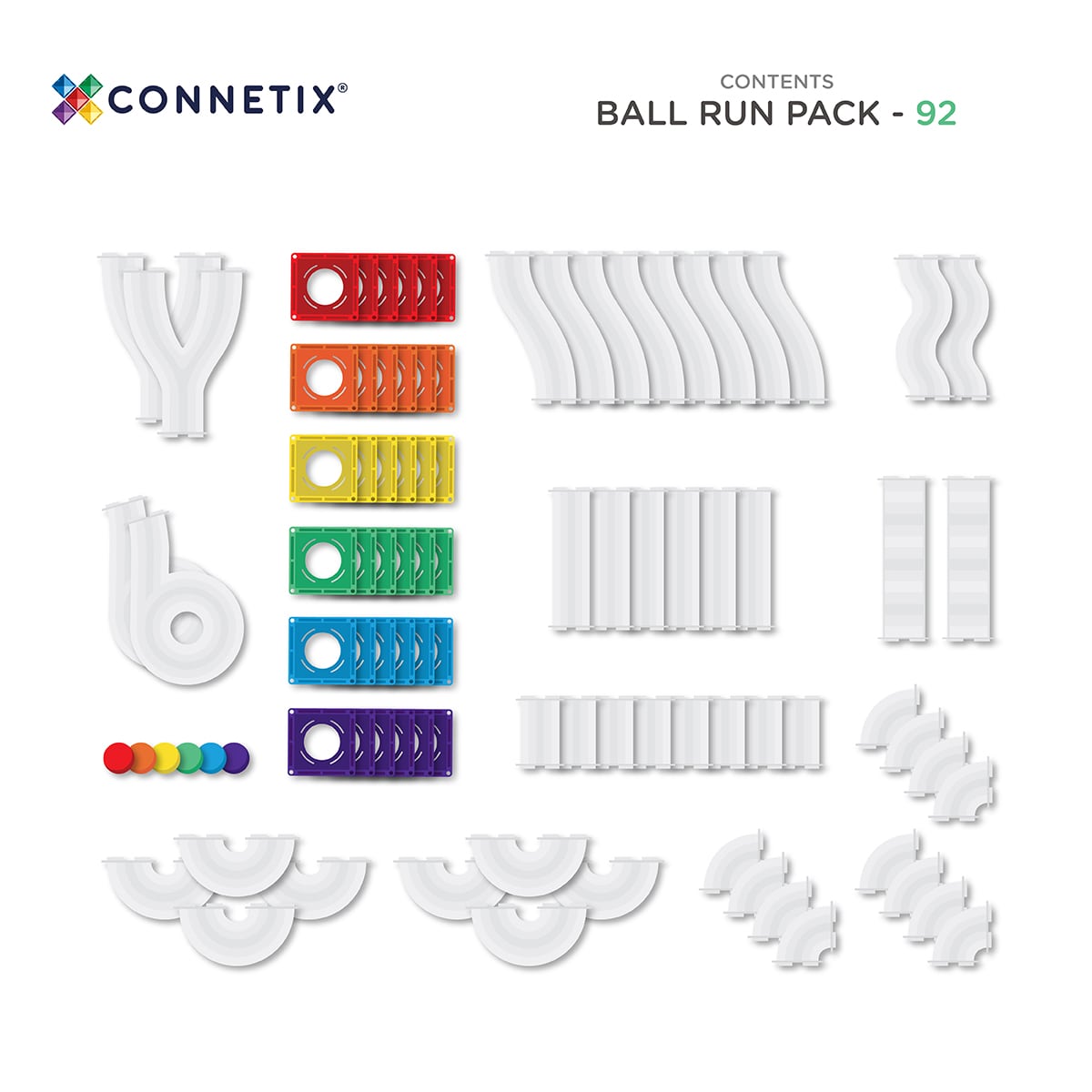 CONNETIX Rainbow Ball Run Pack 92 pc