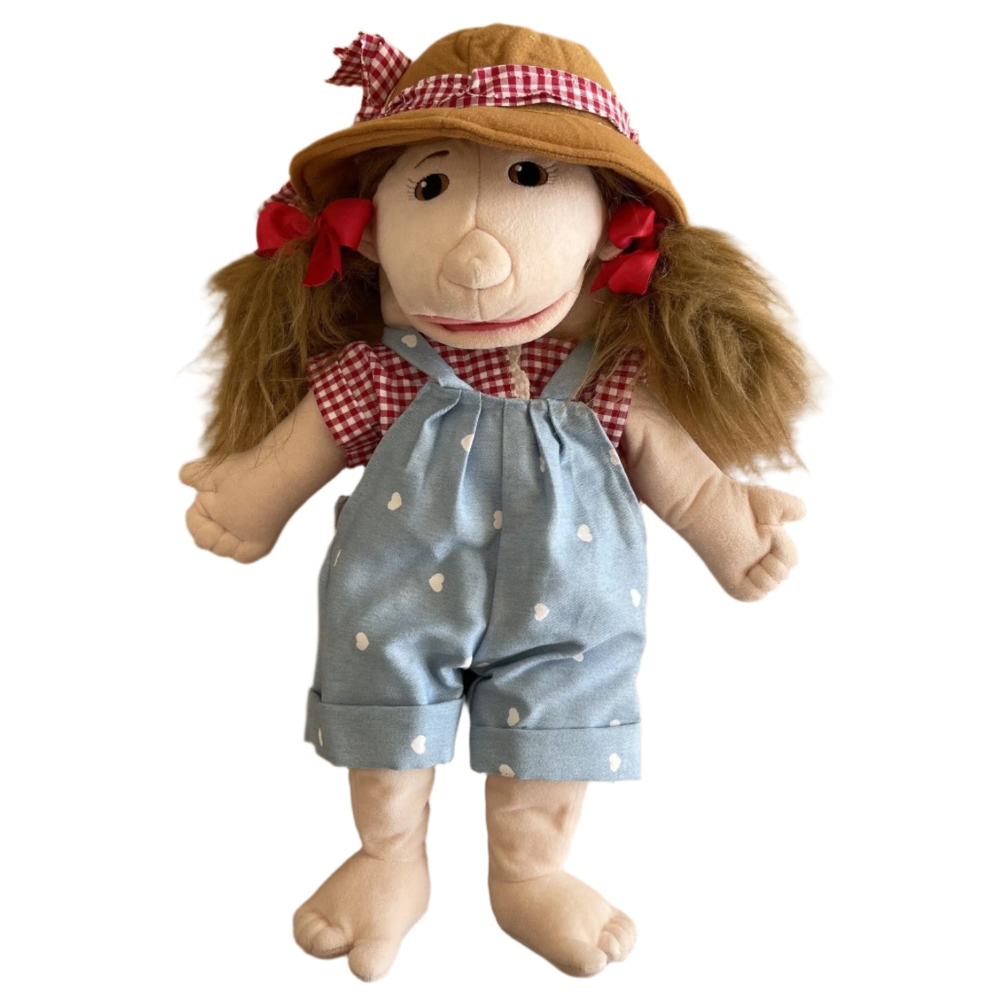 Jane - Red Gingham Girl Hand Puppet from Australia (Cultural Edition)