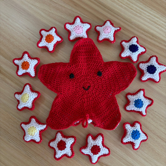 Crochet Star Fish Memory Game (Small Red)