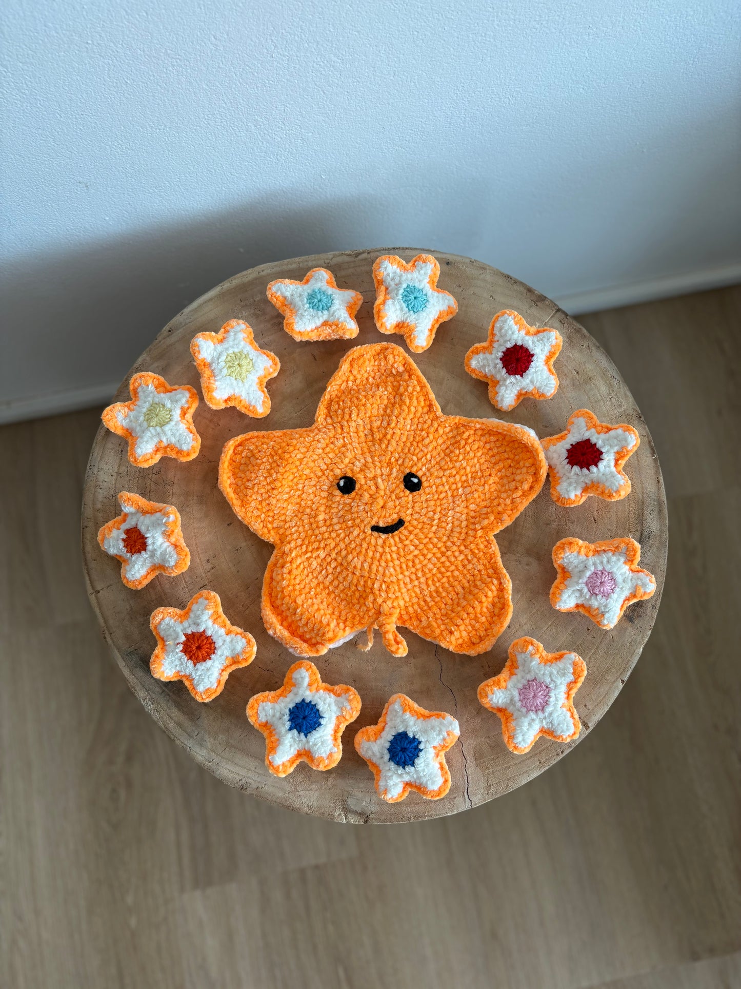 Crochet Star Fish Memory Game (Medium Orange)