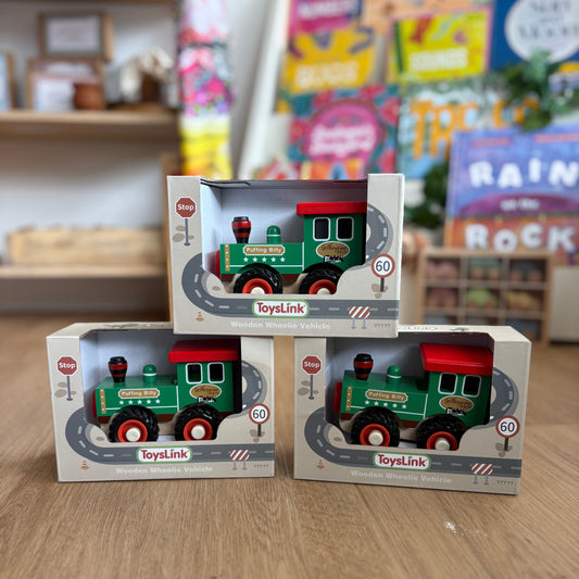 Puffing Billy Green Wooden Train for Kids