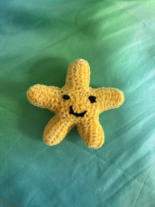 Hand-Crocheted Plush Starfish (Small Yellow)