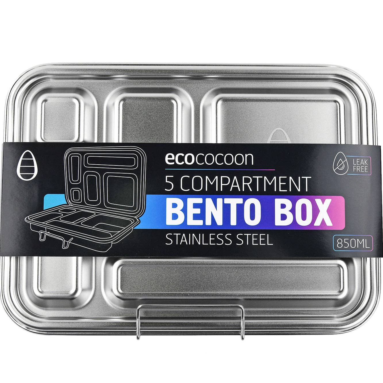 Bento Box 5 - Stainless Steel - Leak Proof: Blueberry