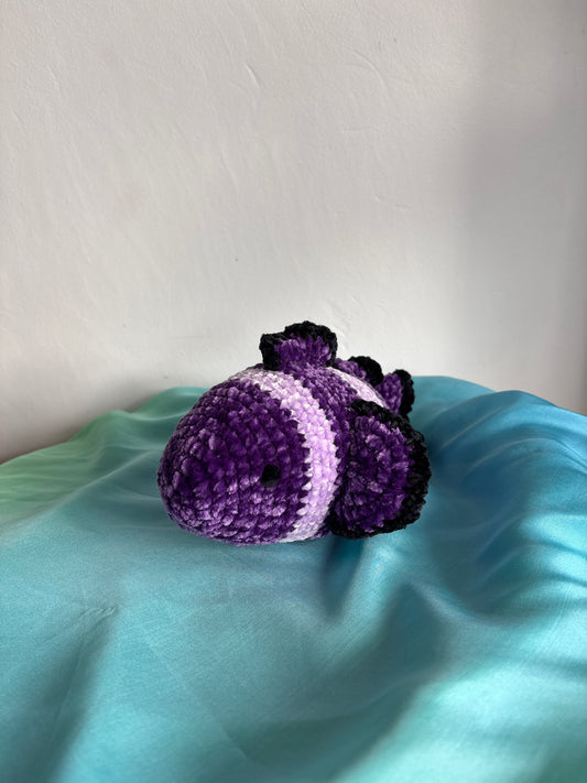 Hand-Crocheted Plush Purple Fish (Medium)