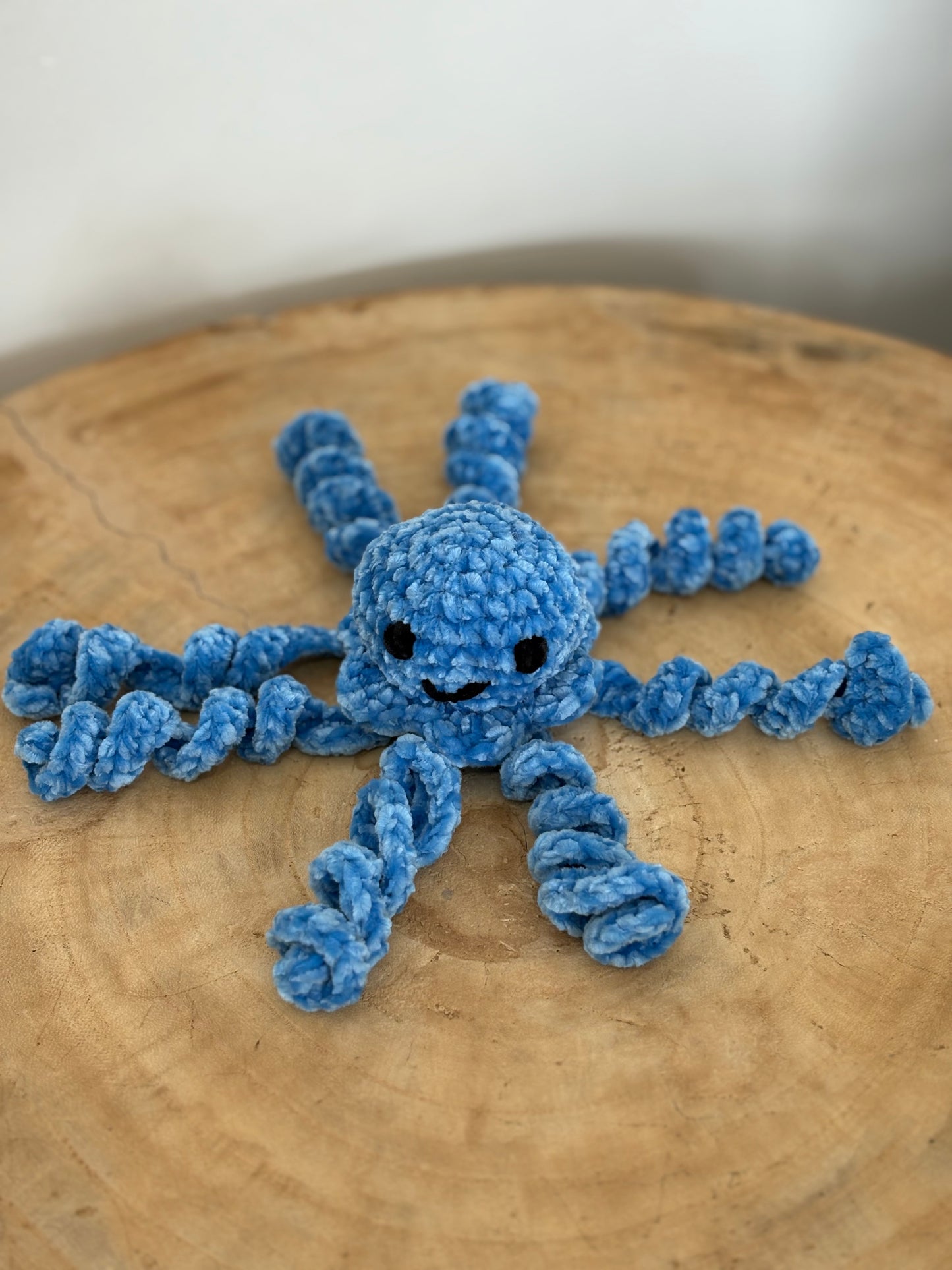 Hand-Crocheted Plush Octopus (Blue)