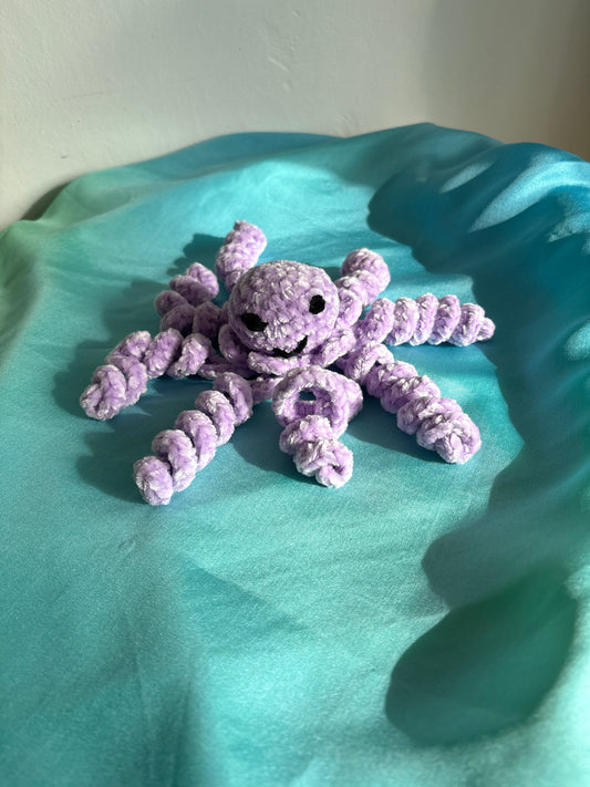 Hand-Crocheted Plush Octopus (Purple)