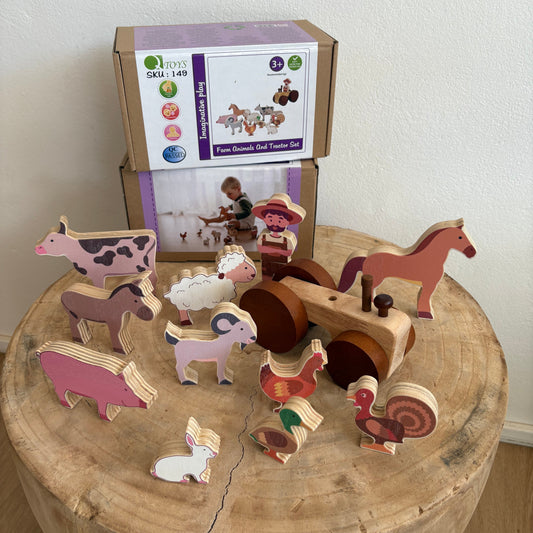 Farm Animals & Tractor Set