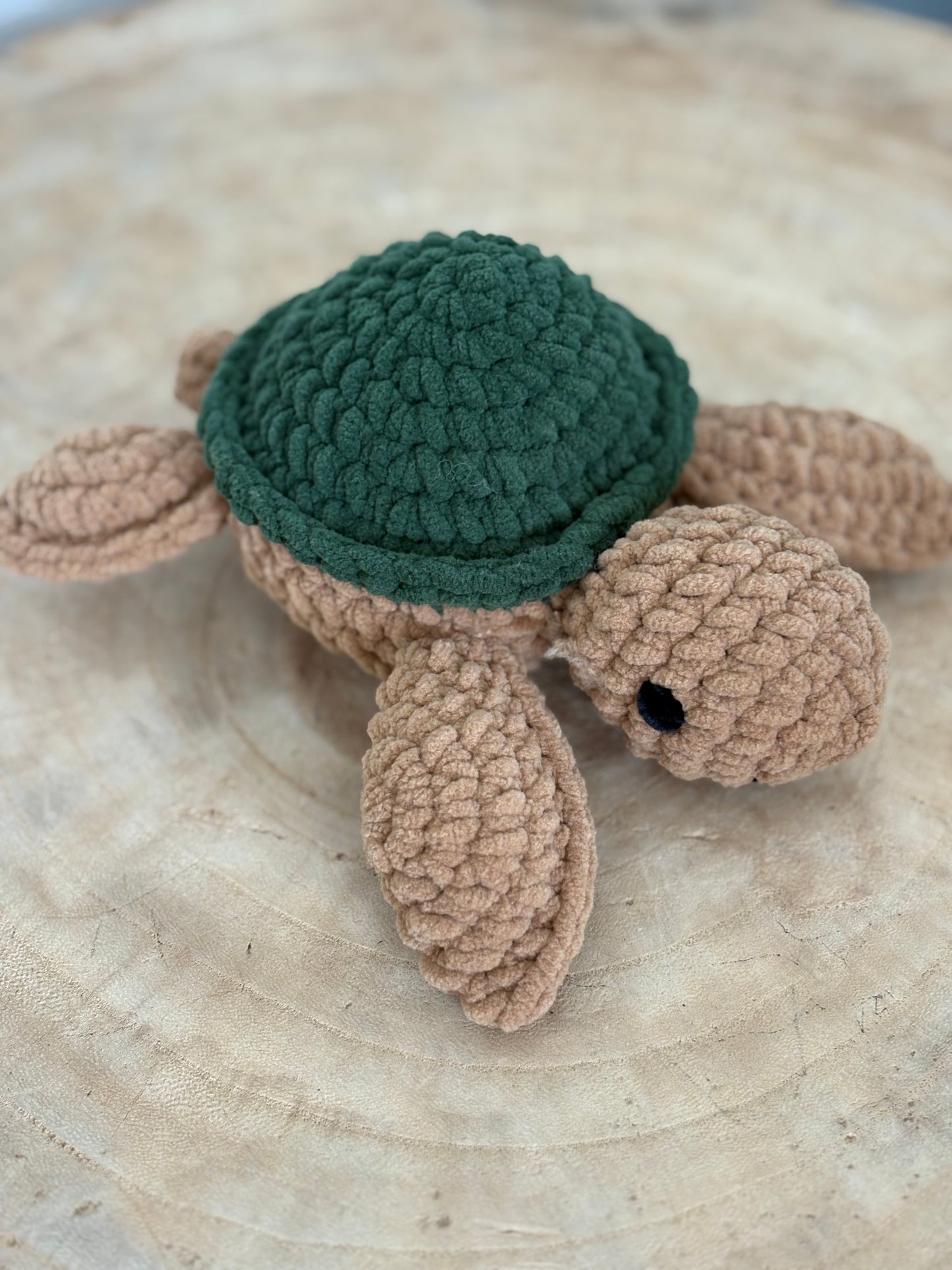 Hand-Crocheted Plush Turtle (Brown Sparkles)