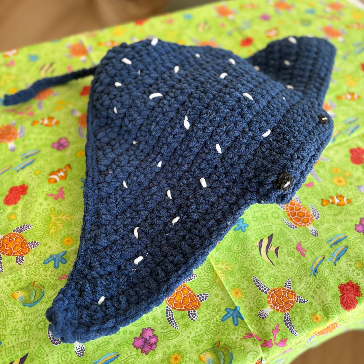 Crocheted Mr Ray with Nemo, Dory and Friends