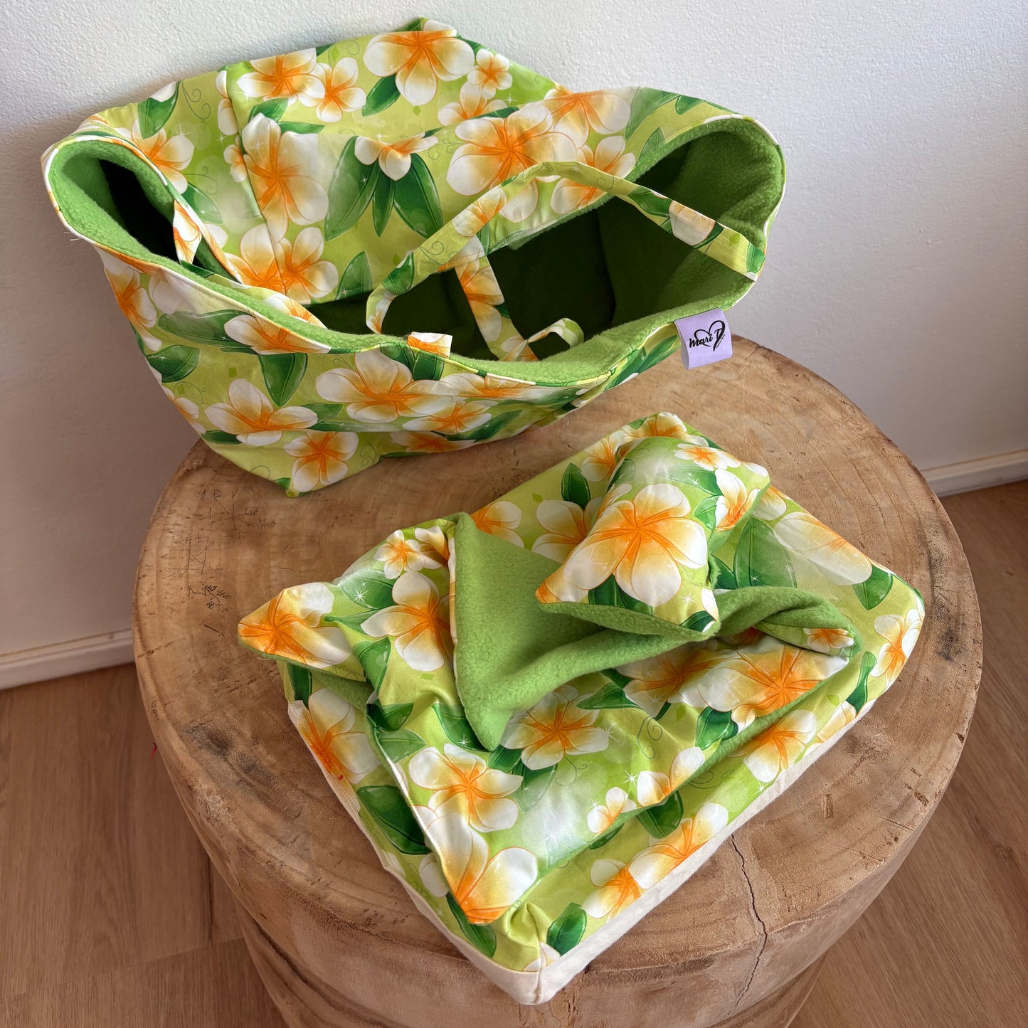 Carry Bag Set (Green Floral)