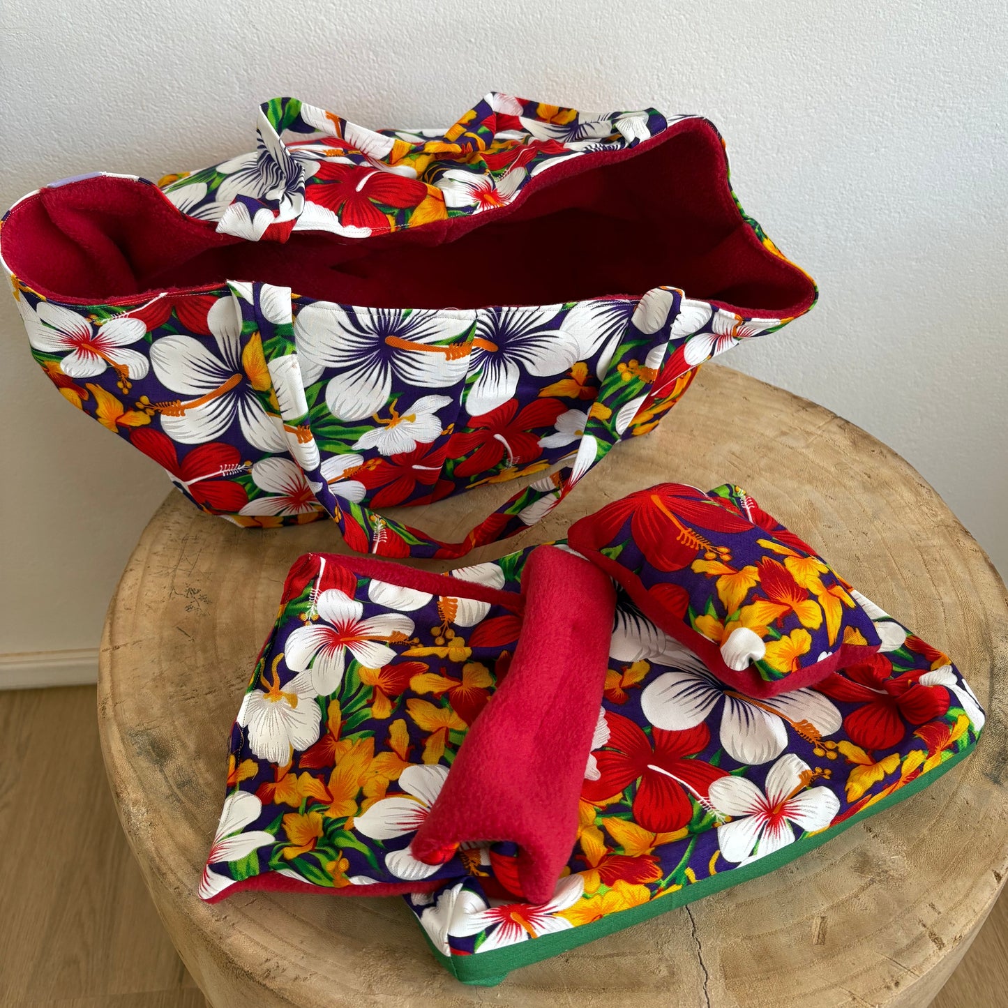 Carry Bag Set (Purple Floral)