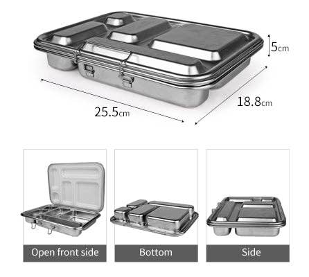 Bento Box 5 - Stainless Steel - Leak Proof: Blueberry
