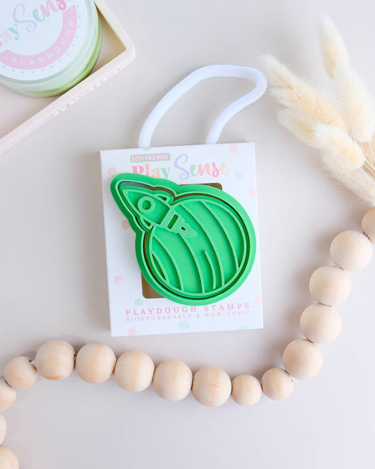 Eco Playdough Stamp | Planet with rocket
