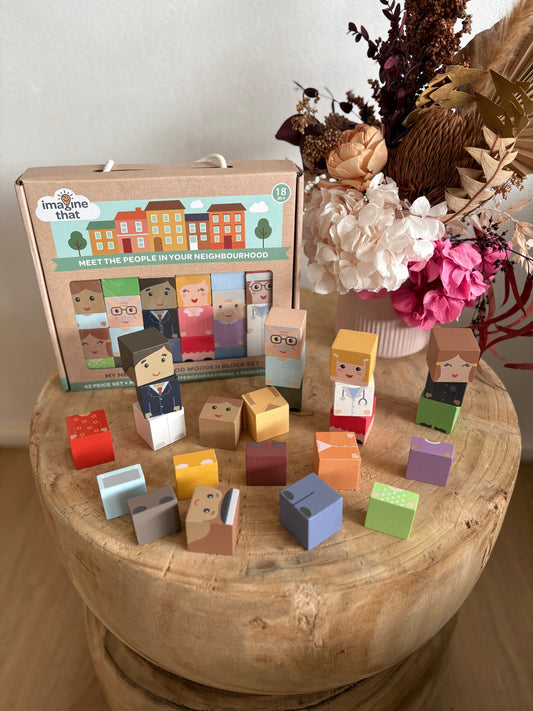 Imagine That Intergenerational Family Wooden Blocks, 42 pcs