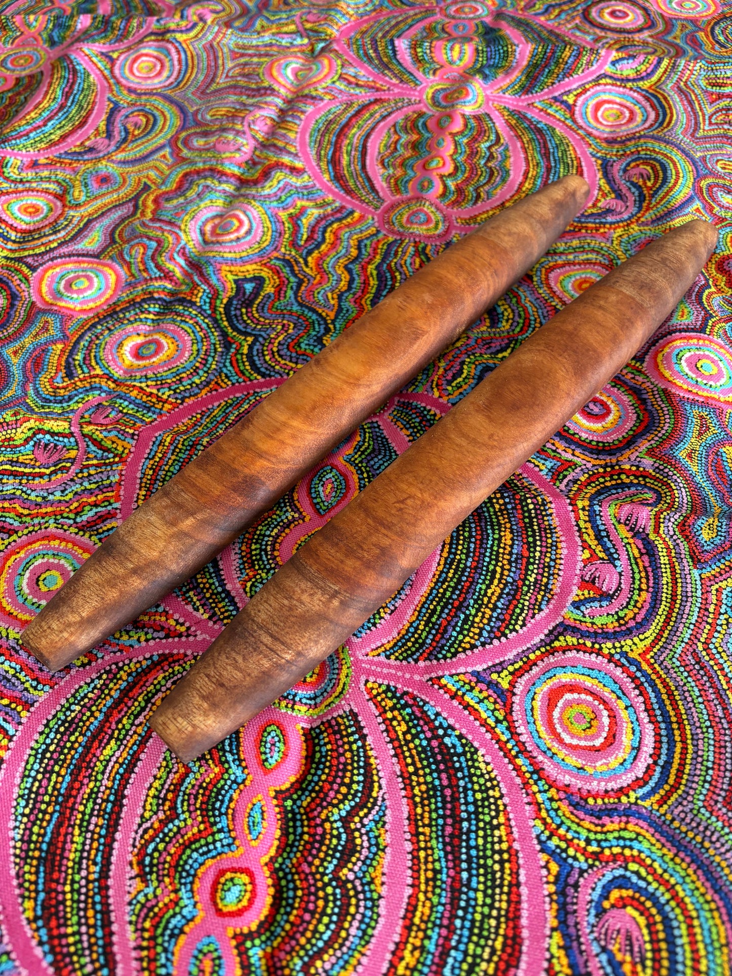 Clap Sticks - Hand Crafted by Clarence Wyles (Large Flat Design)