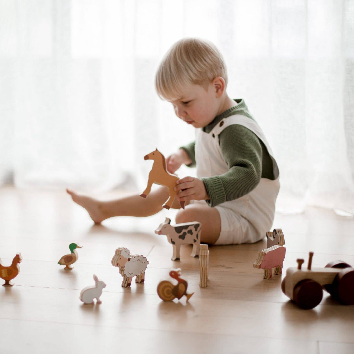 Farm Animals & Tractor Set