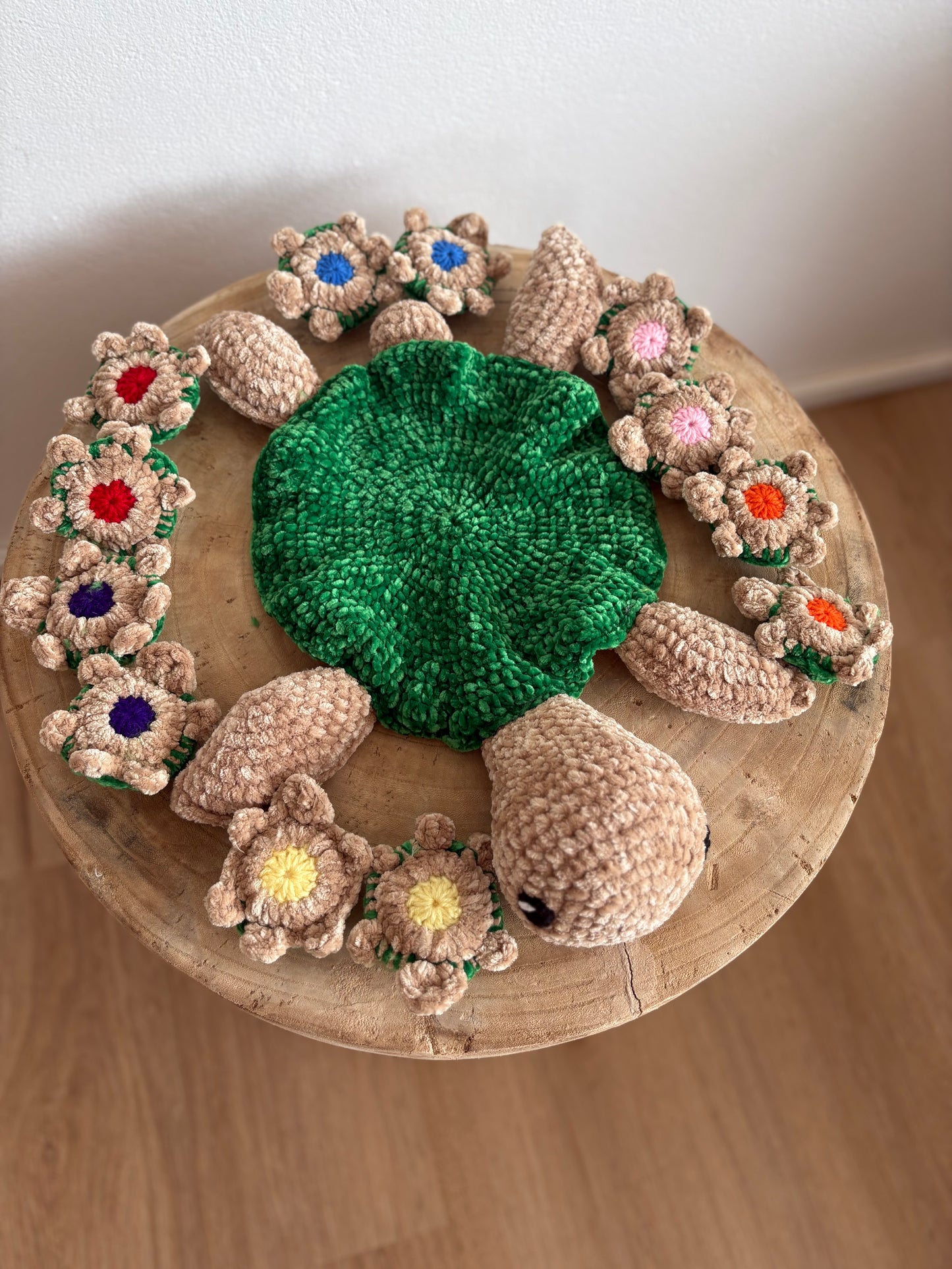 Crochet Turtle Memory Game (Medium Dark Green)
