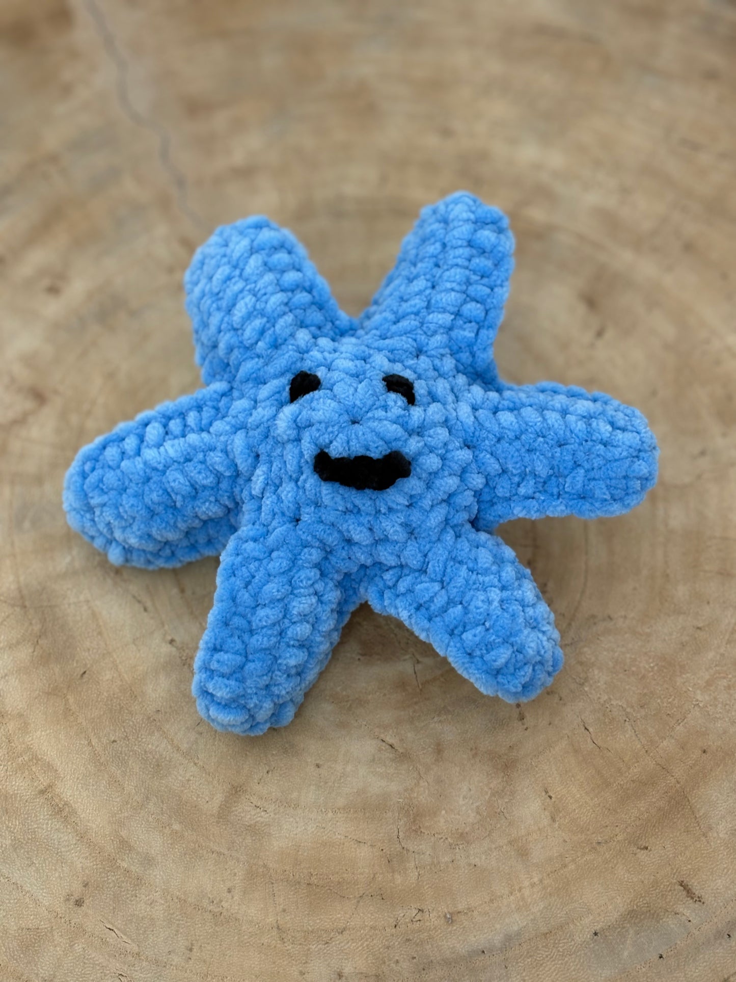 Hand-Crocheted Plush Starfish (Blue)