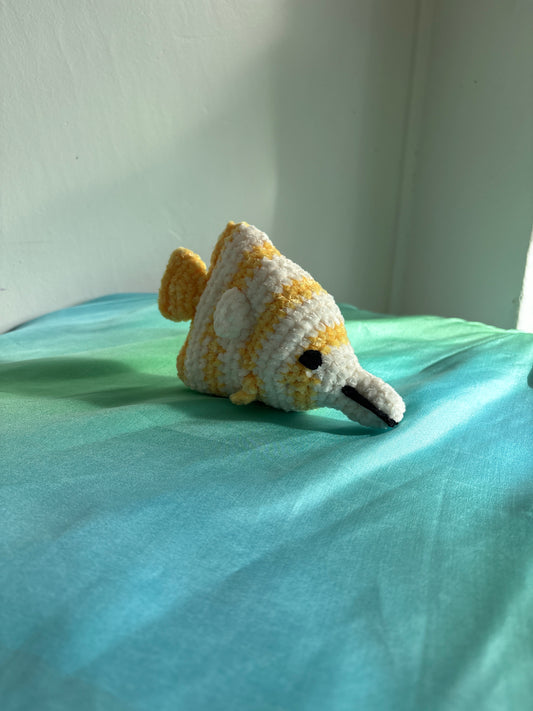 Hand-Crocheted Plush Butterfly Fish (Yellow)