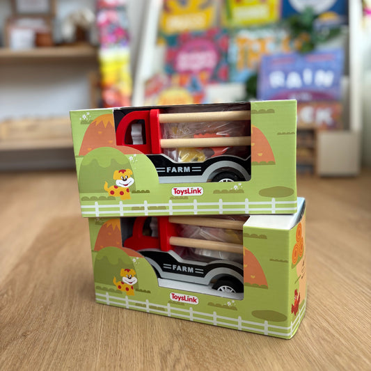 Wooden Pullback Farm Truck with Animals