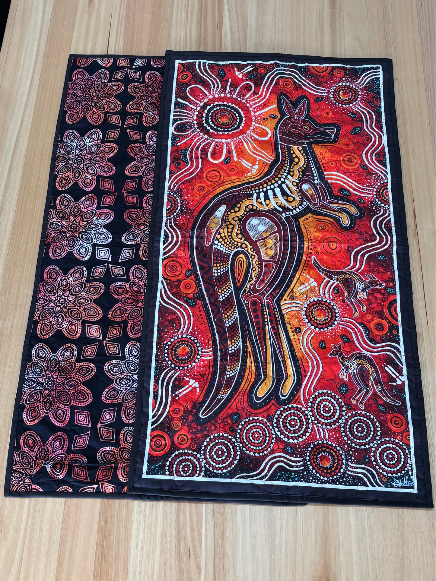 Aboriginal Print Material - Double Sided Table Runner