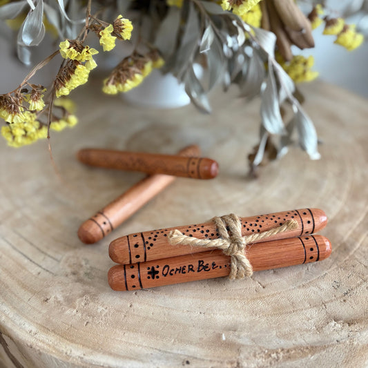 Decorated Baby Clapsticks by Ocher Bee