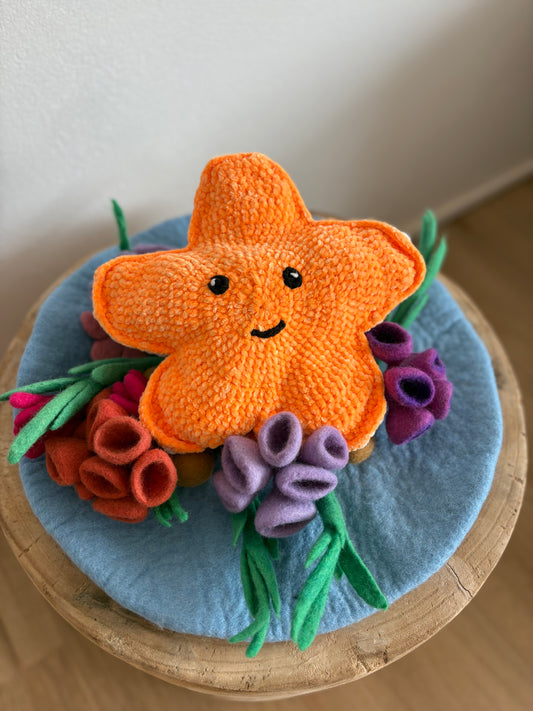 Crochet Star Fish Memory Game (Medium Orange)