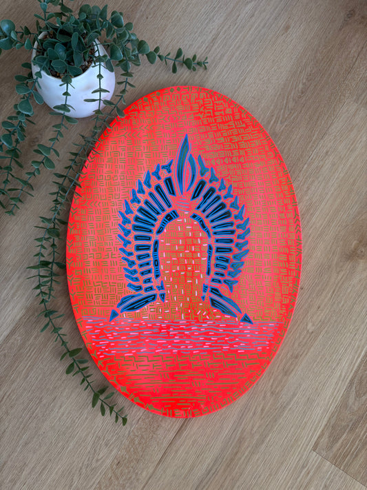 Artwork by Moana Ahwang (Oval - Orange)