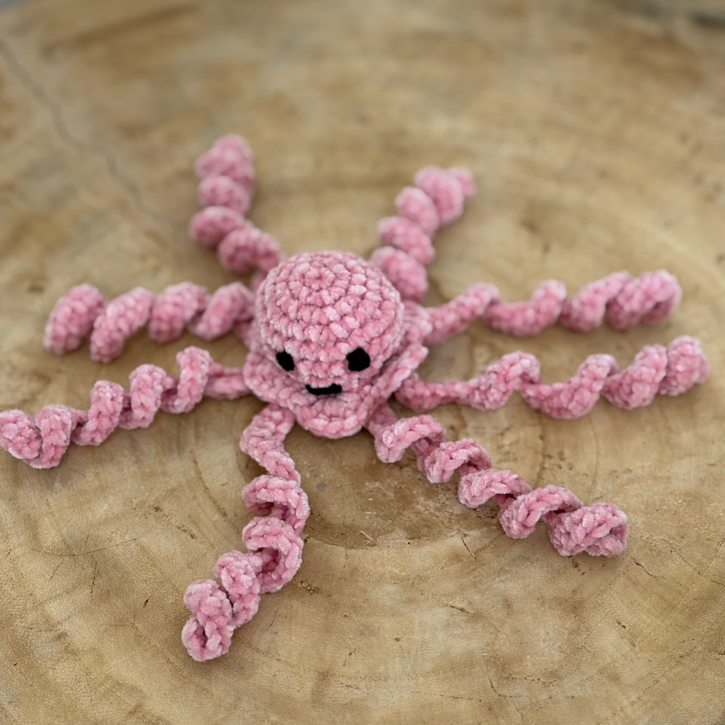 Hand-Crocheted Plush Octopus (Pink)