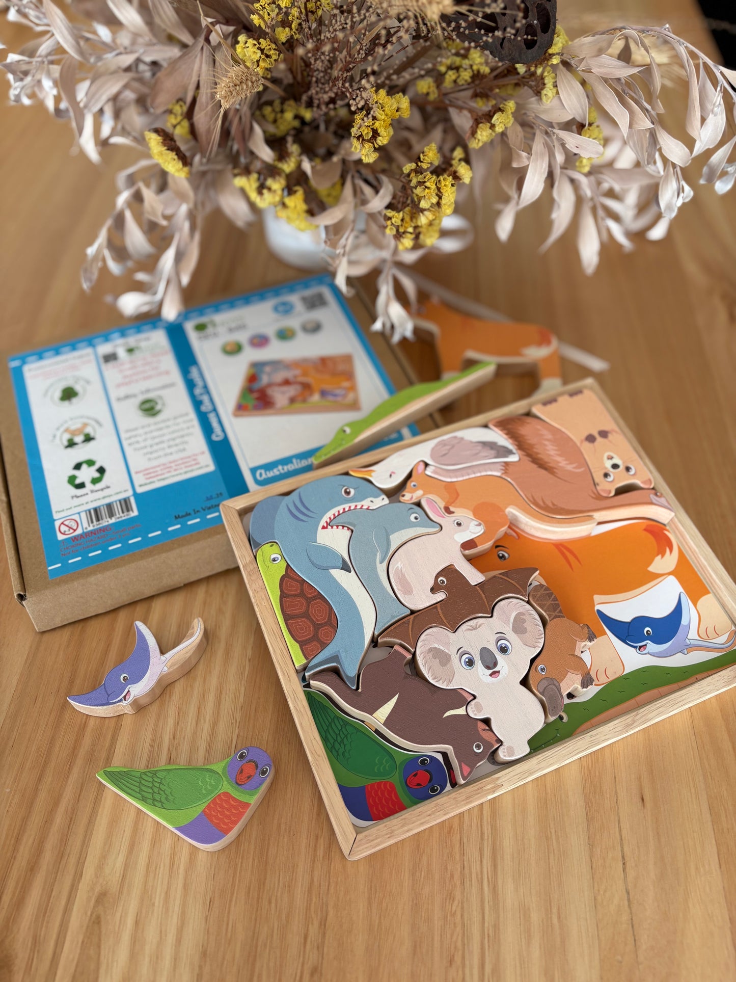 Qtoys Australian Wildlife Puzzle and Play Set
