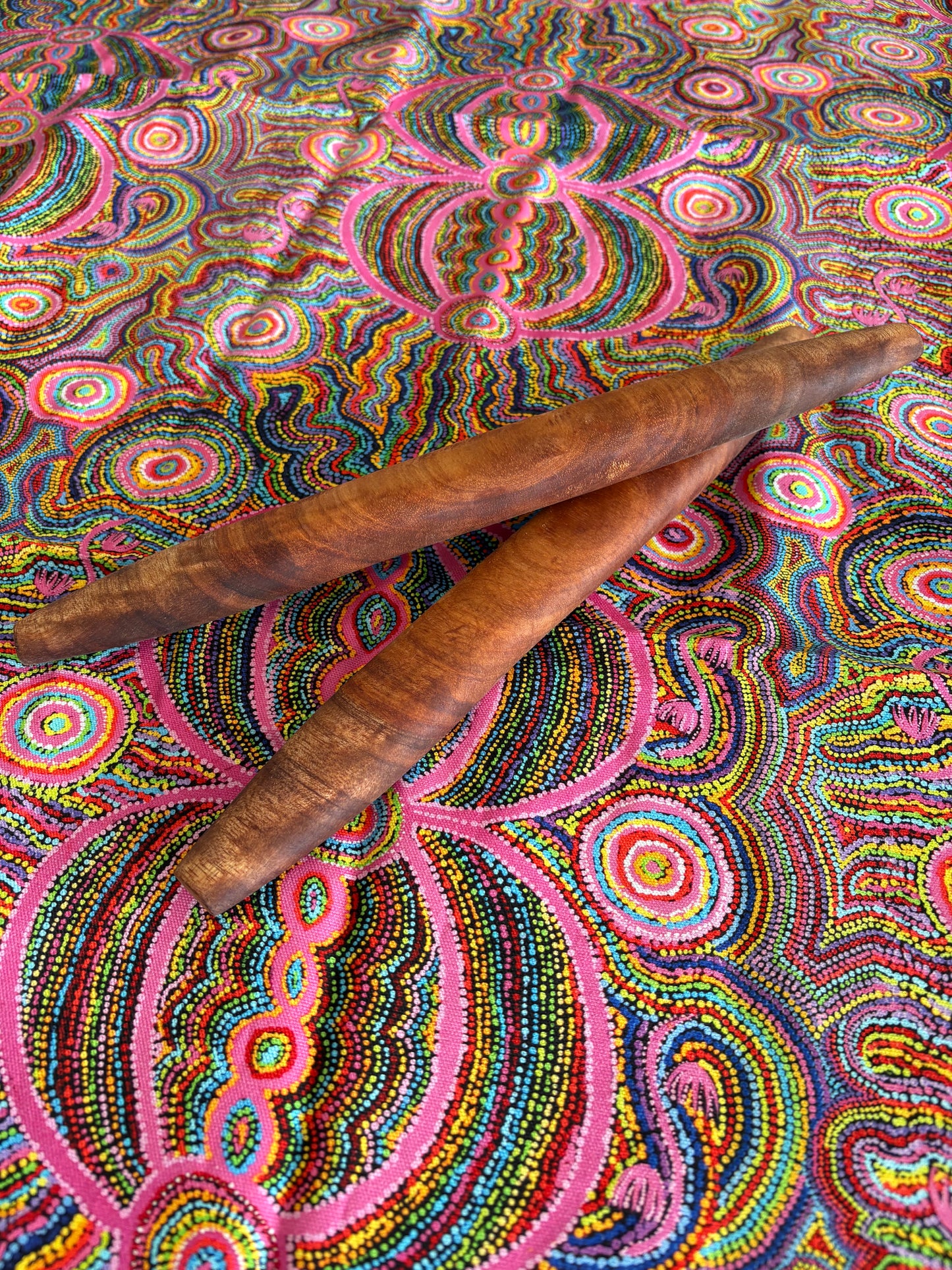 Clap Sticks - Hand Crafted by Clarence Wyles (Large Flat Design)