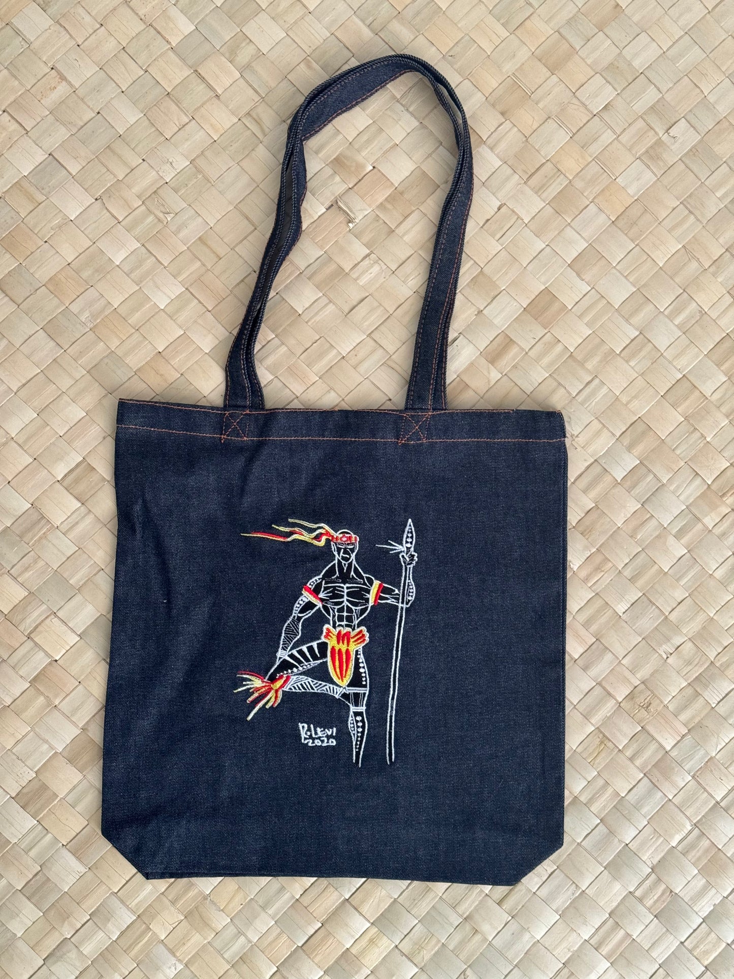 Denim bag with Image (Cockatoo left only)