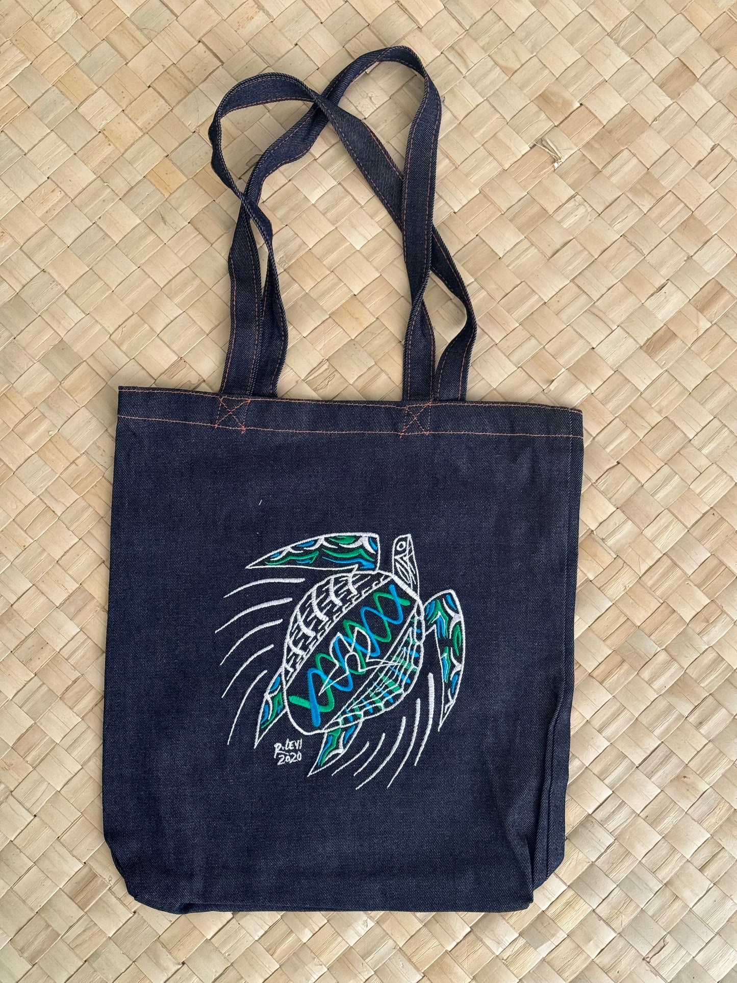 Denim bag with Image (Cockatoo left only)