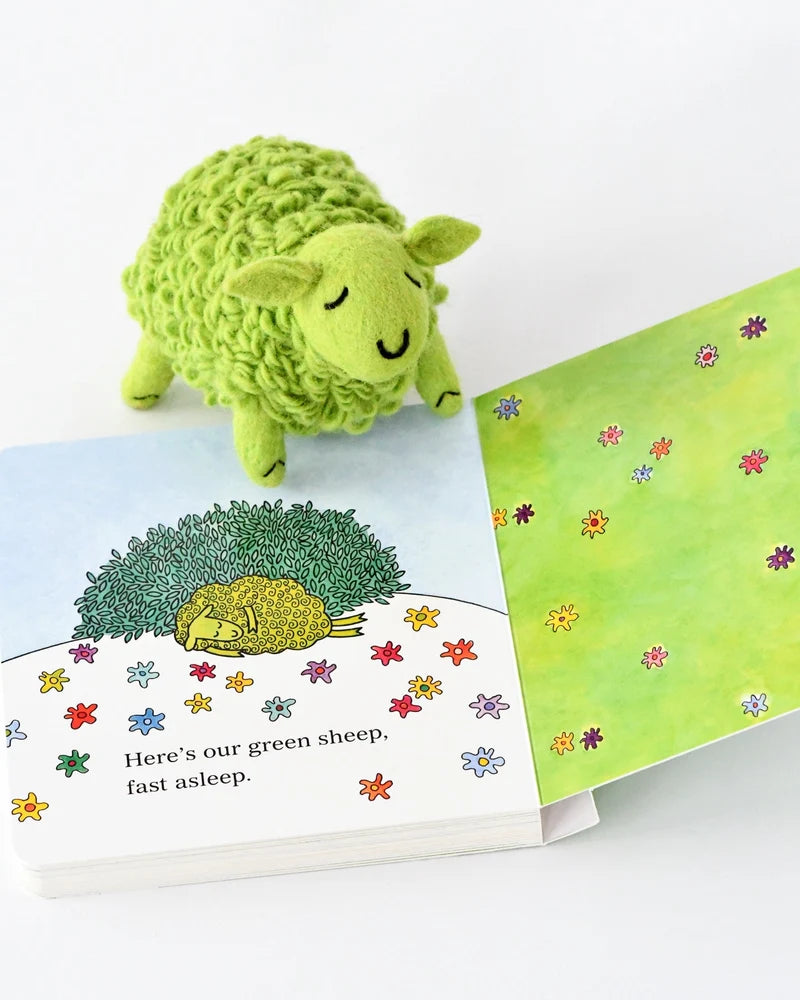 Where Is The Green Sheep? Large Green Sheep Toy and Book Set