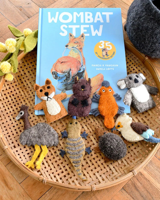 Finger Puppets Set for "Wombat Stew" Book (Finger Puppets Only)