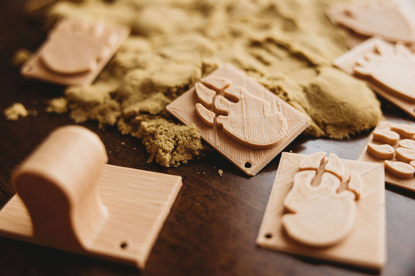 Dinosaur Foot Print Stamp Set - Eco Playdough Tool